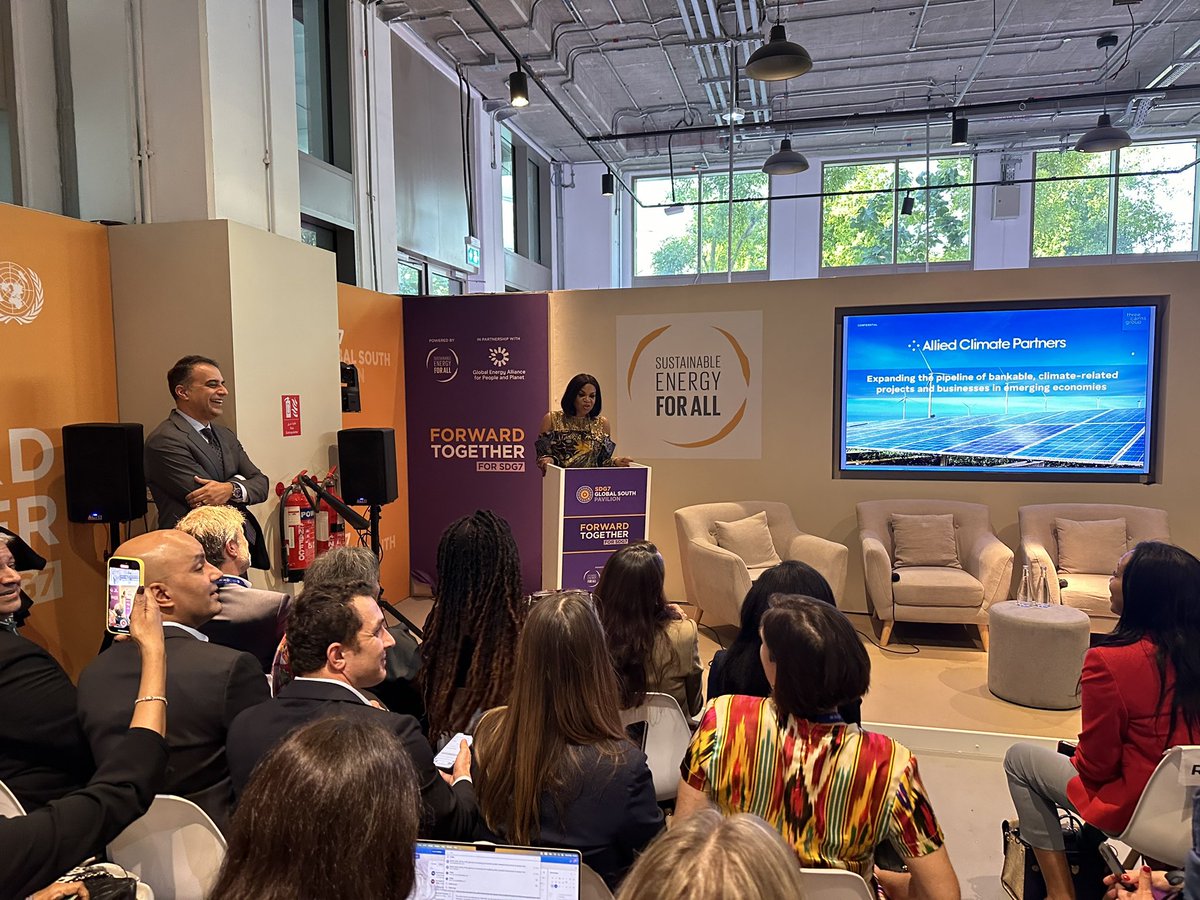 Damilola Ogunbiyi (@damilolasdg7) on Twitter photo #LIVE at #COP28 : We are currently officially launching <a href="/AlliedClimate/">Allied Climate Partners</a> that aims to increase the number of bankable, #climate-related projects and businesses in emerging markets and developing economies around the globe.
#ForwardTogether #SDG7atCOP28 #LIVE at #COP28 : We are currently officially launching <a href="/AlliedClimate/">Allied Climate Partners</a> that aims to increase the number of bankable, #climate-related projects and businesses in emerging markets and developing economies around the globe.
#ForwardTogether #SDG7atCOP28