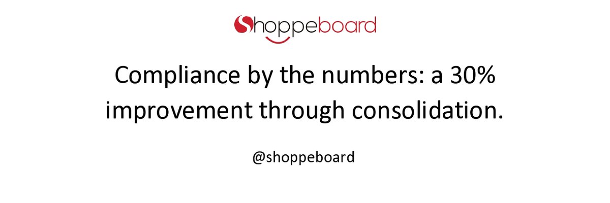 shoppeboard's tweet photo. Compliance by the numbers: a 30% improvement through consolidation. #SupplyChainResilience #SustainableSourcing #StreamlinedProcesses https://t.co/78DIU84qgs https://t.co/a0Ln2jSAfz