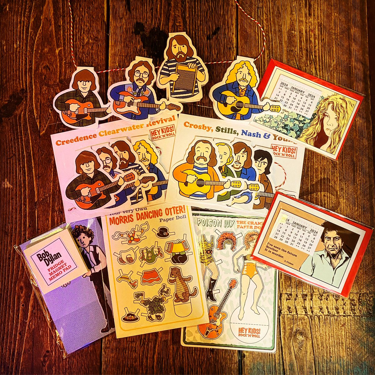 The amazing @HeyKidsShop make the best stocking fillers for your music loving friends!! CSN&Y and CCR figures, Dylan, Sandy Denny & Leonard Cohen calendars, Cramps dress up dolls….AND the incredible ‘Morris Dancing Otter’ cut out!! Genius…In store while stocks last!! 🦦🐿️❤️🚀