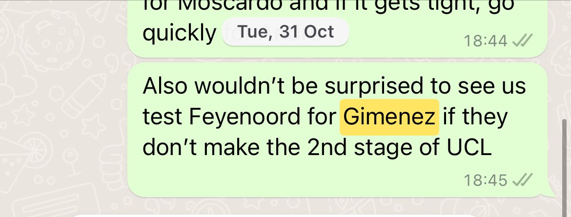 We’ve been watching Gimenez for ages….. the question was always how much of an appetite is there to get a striker in January, if funds are tight and if we plan to go and get a striker in summer?