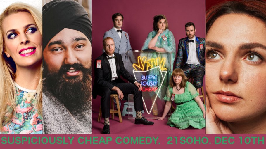 🎄SUSPICIOUSLY CHEAP THIS SUNDAY!🎄 £5 for all this lot! (Thanks Santa!) In-person and streaming tickets: suspiciouslycheapcomedy.com