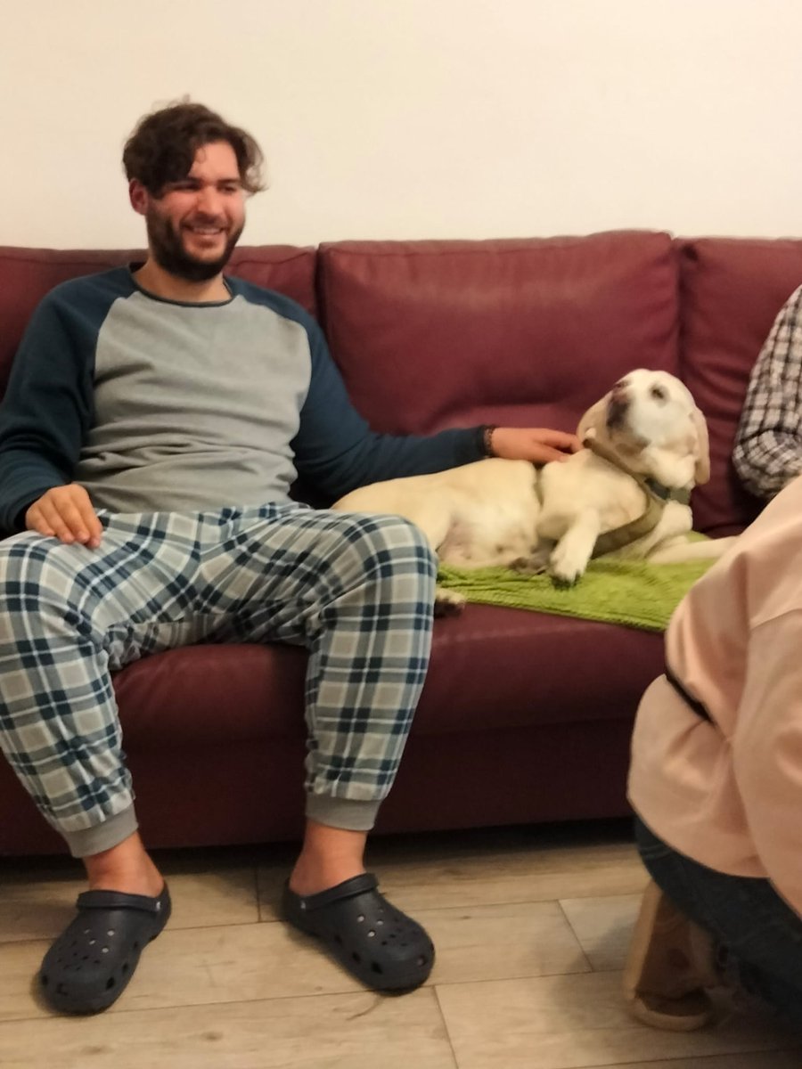 FAtendis's tweet image. 😍 Mireu quina visita més especial van tenir els companys de la Llar-Residència #Jacquard divendres passat.

🐕🐕 La Giner i la Taca, de Mira'm (@miram_iaa), ens van oferir una intervenció assistida amb gossos que trigarem molt a oblidar!

#SomAtendis