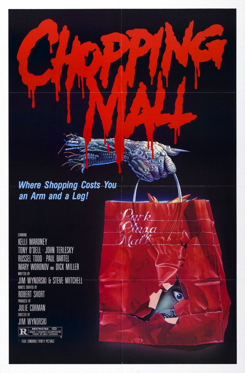 EugWSerra's tweet photo. On March 21, 1986, CHOPPING MALL was released! #ChoppingMall #KelliMaroney
#BarbaraCrampton #TonyODell #RussellTodd #KarrieEmerson #NickSegal #JohnTerlesky #SuzeeSlater #PaulBartel #MaryWoronov #DickMiller #GerritGraham #JimWynorski #MelWelles #Killbots #1980sHorror https://t.co/AIh47GXUAg