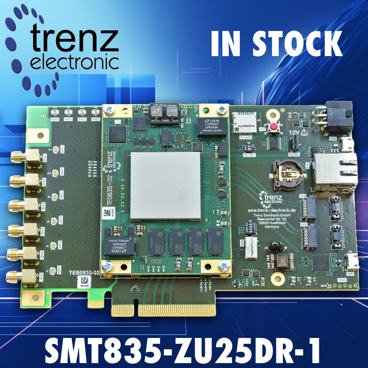 A PCIe ZynqRF system. We have three in stock.

sundance.com/smt835-zu25dr-…

#TrenzElectronic #FPGA #FPGAs #Embedded #FPGAdesign #Vivado #Vitis #Xilinx #MPSoC #AMDZynq #AMDXilinx #Zynq #EmbeddedSystems #EmbeddedSolutions #embeddedcomputing #TrenzElectronic #PCIe #UltraScalePlus