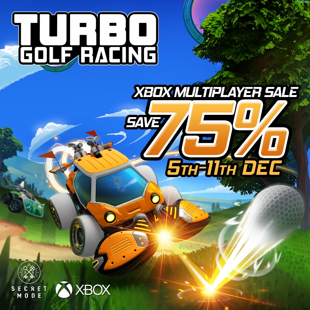 This ain't no ordinary game of golf! ⛳

Turbo Golf Racing is an action-packed fusion of racing and golf where you use your car to skillfully putt your ball in the hole. 🏎️ 🚀

Save 75% until Dec 11th in the <a href="/Xbox/">Xbox</a> Multiplayer Sale. bit.ly/3RskAdn

#WeAreSecretMode #Xbox