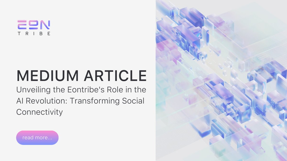 We are delighted to share that one of our esteemed ambassadors, has penned an insightful article shedding light on Eontribe's role in the AI revolution and its transformative impact on social connectivity. 🌐✨

📖 Read the article here: medium.com//unveiling-the…