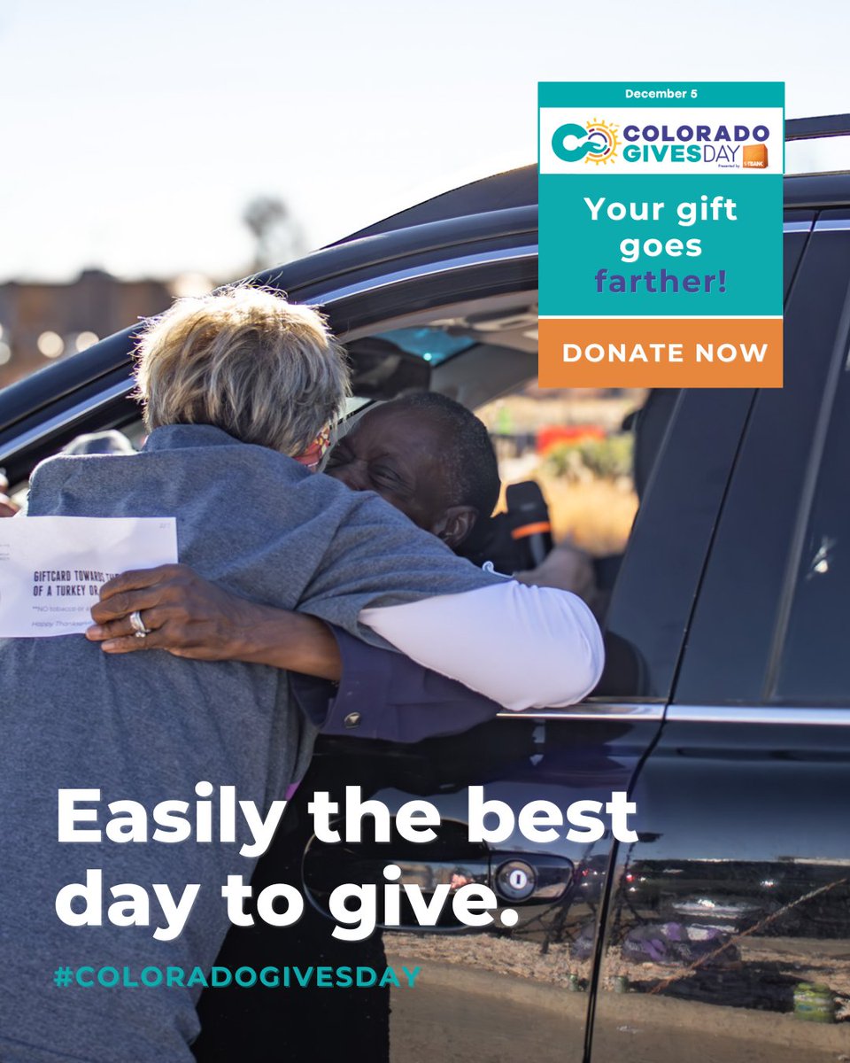 '#ColoradoGivesDay is HERE! With your help, we can reach our $250,000 goal🎉💪 Spread the word, challenge friends, and let's create a season of giving together!🤲 Donate here: bit.ly/3uGfMrZ #CompassionIntoAction #CommunityUnity #JeffCo'
