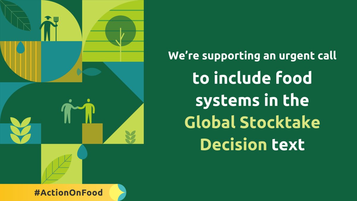 The latest draft of the Global Stocktake Decision text released at #COP28    fails to reference food systems ❌

🤝We're joining orgs calling for the inclusion of food systems in the final text.

Learn more docs.google.com/document/d/1Fd…

#ActionOnFood