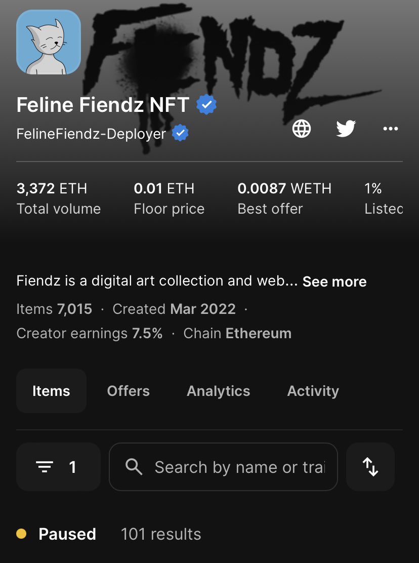 LordVader (@felinesithlord) on Twitter photo Did y’all know that only 1% of Fiendz are listed? That’s only 101/7015 with rebranded Fiendz and Website right around the corner.
Why pick one up?
Awesome Art
Great community
Alpha calls 3x from <a href="/TheCapitol/">The Capitol</a>
Top quality Merch by <a href="/buttercupnft/">Buttercup 🎀</a>
Always implementing new ideas Did y’all know that only 1% of Fiendz are listed? That’s only 101/7015 with rebranded Fiendz and Website right around the corner.
Why pick one up?
Awesome Art
Great community
Alpha calls 3x from <a href="/TheCapitol/">The Capitol</a>
Top quality Merch by <a href="/buttercupnft/">Buttercup 🎀</a>
Always implementing new ideas