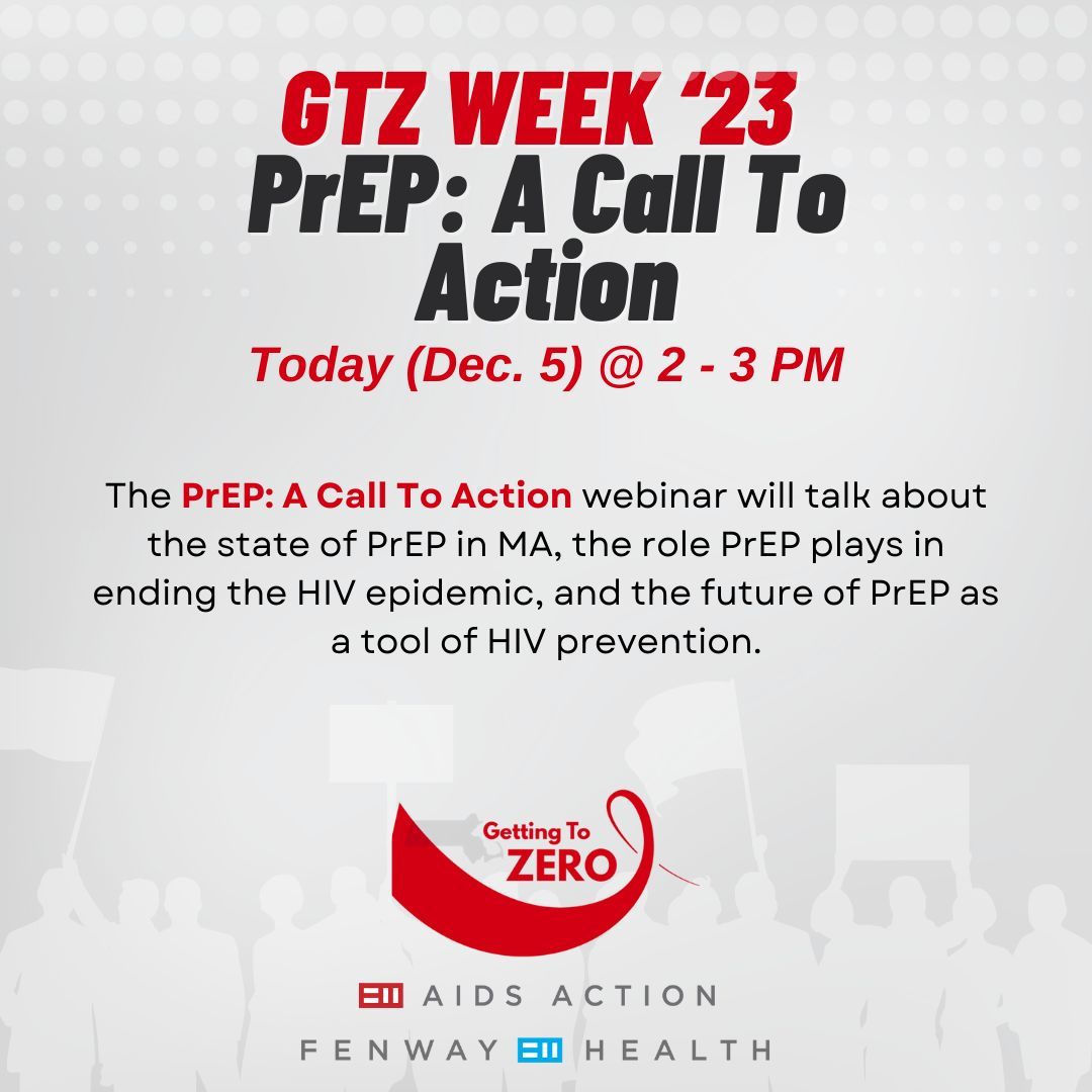 S.619 and H.1085 are bills that directly address barriers to HIV prevention medication. Join PrEP: A Call To Action webinar today at 2:00 pm - 3:00 pm.
Register here to get the Zoom link: buff.ly/3uRPBhR 
#PrEPSavesLives #GettingToZero #EndtheHIVAIDSEpidemicNow #MApoli