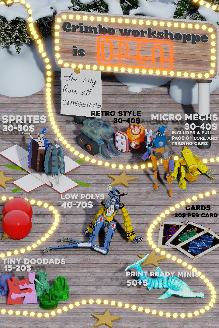 ZloNoNameSov's tweet image. You thought it couldn&apos;t happen.
And yet it did.
The Comissions are open once again, now with a festive discount.

No assembly required.