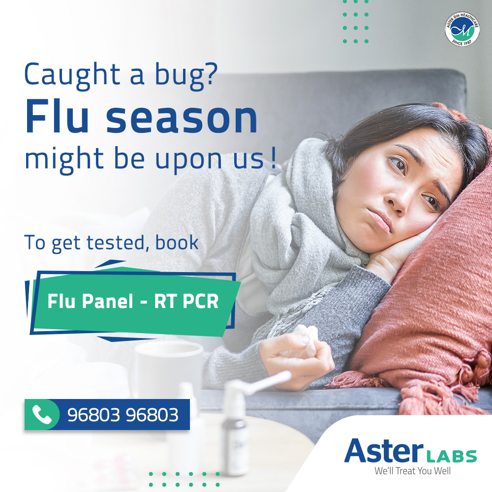 labs_aster's tweet image. Keeping yourself safe from the flu in this weather is very important 
If you are suffering from flu-like symptoms, book a Flu Panel-RT PCR and get the reports on same day! 96803 96803 for rest of India. Visit asterlabs.in for more information
#flu #fluseason #flutest