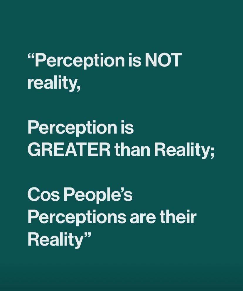 gbengabiyi's tweet image. Have you ever asked this question;

“Why do people think I have more money than I do?

Why do they see me as a big boy/girl when I am still hustling?”

That’s your perfect example of Perception vs Reality 

Their perception of you is different from your current Reality 

BUT it’s…