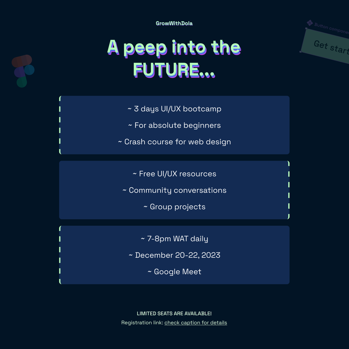 O_Dola_Bee's tweet photo. CHRISTMAS CAME EARLY FOR YOU

Are you feeling a bit lost on where to begin your transition into UI/UX design?😐
Are you an absolute beginner who needs a community of like-minds?🤓

You're in luck! Here's a free bootcamp opportunity you wouldn't want to miss!😎 https://t.co/kTalpSmNDM