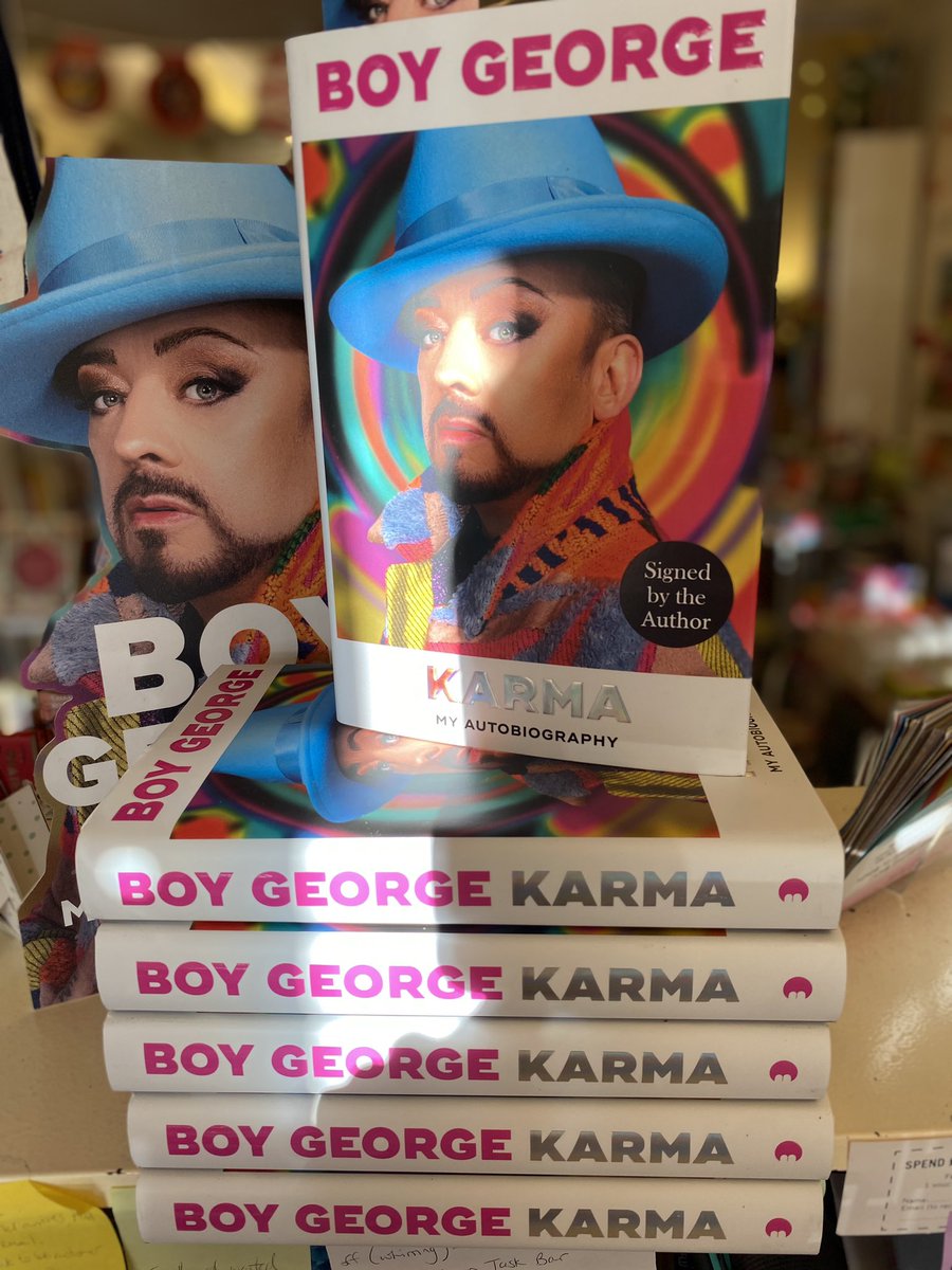 Gorgeous Boy George in the bookshop now (we wish)! We do have signed copies of Karma though. Order through our website shop or run here right now. #choosebookshops #lancashire #chorley #totallylocallychorley #boygeorge #karma