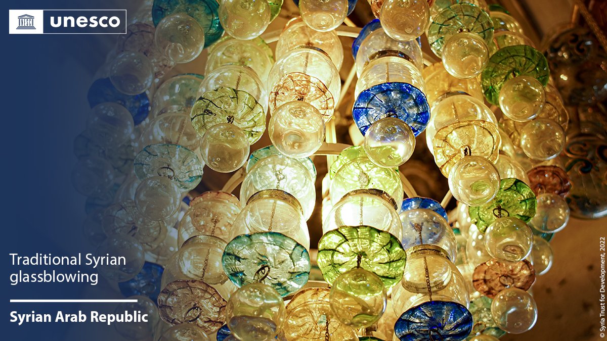 🔴 BREAKING

New inscription on the Urgent Safeguarding List of #IntangibleHeritage: Traditional Syrian glassblowing, #Syria 🇸🇾.

on.unesco.org/18ICH #LivingHeritage