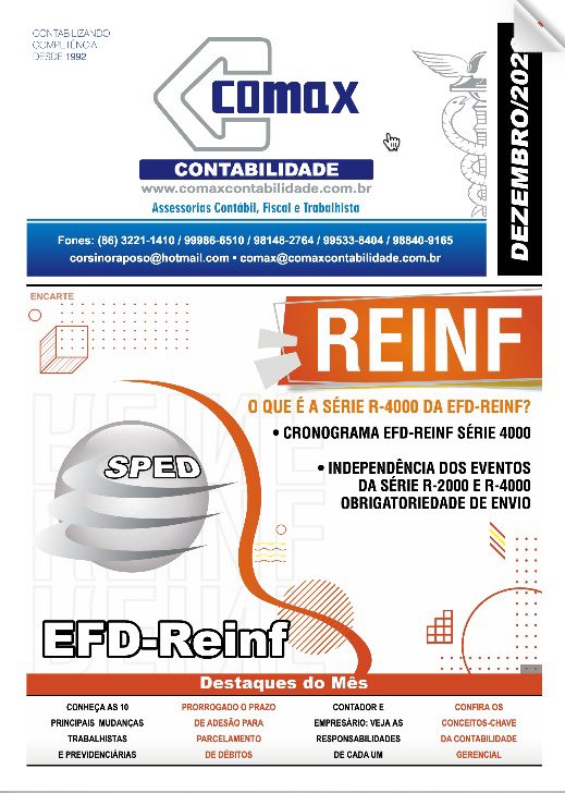 Comaxcontabil's tweet photo. Boletim Informativo COMAX
Edição de Dezembro de 2023

O informativo é gratuito.  https://t.co/mbHv0pFagv  

Atenciosamente,
Equipe Comax https://t.co/IGD8qdEkWX
