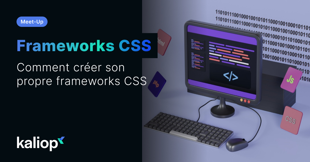 Kaliop's tweet image. Cette semaine, n’oubliez pas de vous inscrire à notre #meetup : “Comment créer son propre #FrameworkCSS”.  Nous vous proposerons des présentations interactives et des échanges dans une atmosphère fun et détendue.
Encore quelques places disponibles : hubs.li/Q029KL2p0