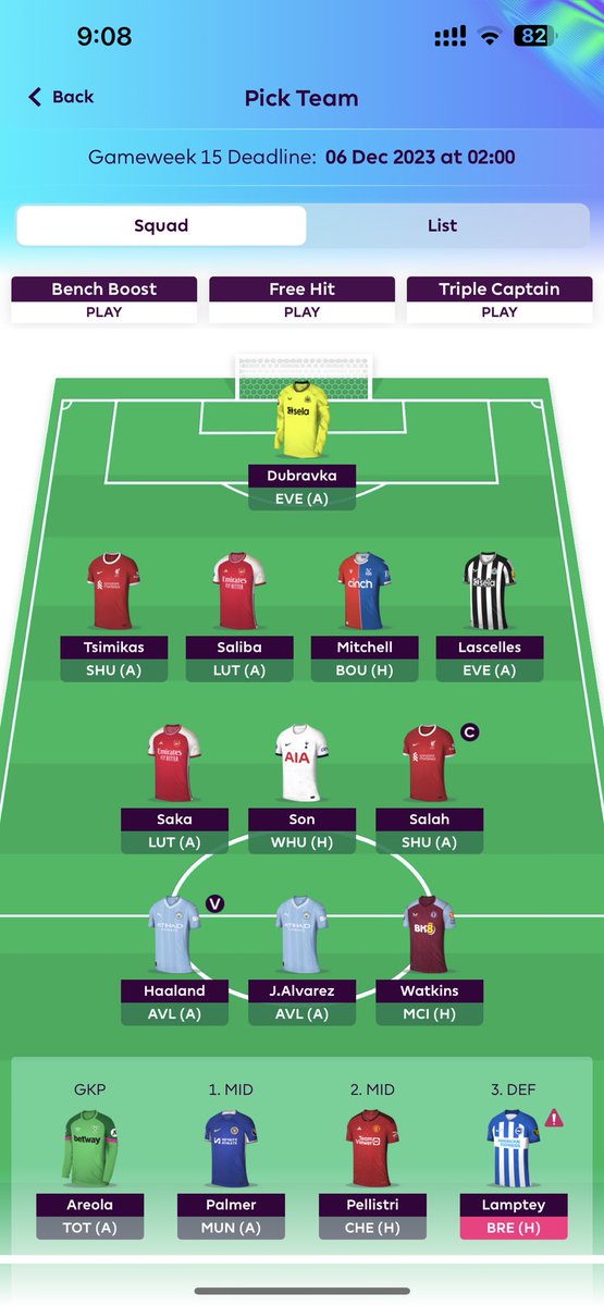 bridg3liu's tweet photo. @FPLMayor Start Lascelles or start palmer? https://t.co/TrHiw8rxGA