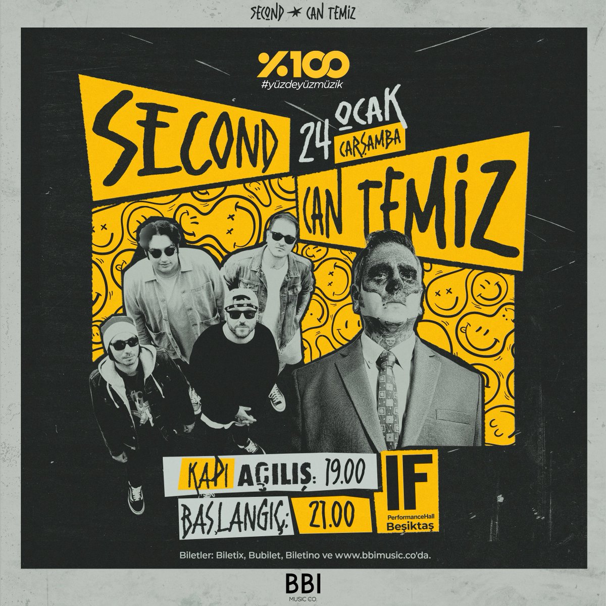 Duyduk, duymadık demeyin! 📢 Second & Can Temiz 24 Ocak Çarşamba @IfBesiktas'ta! 🎊 🎫Biletler satışta: linktr.ee/second_cantemiz @secondpunkrock @Baycantemiz