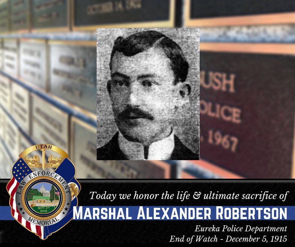 UtahsFallen's tweet photo. #MarshalAlexanderRobertson  #UtahsFallen #ULEM #EurekaPoliceDepartment https://t.co/5p39kdNKgV
