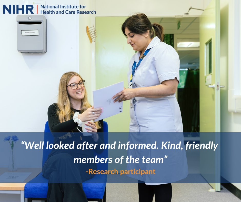 Our dedicated team work to make #research at Patient Recruitment Centre (PRC): Leicester easy to understand. A recent participant said “Well looked after and informed. Kind, friendly members of the team.” For more information: local.nihr.ac.uk/prc/leicester/…