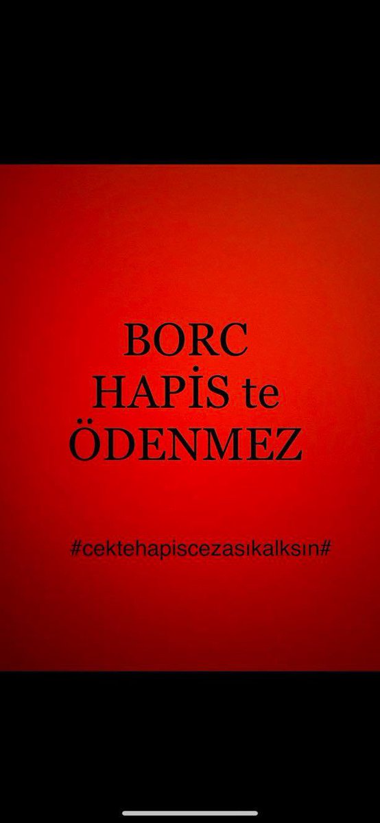 <a href="/RTErdogan/">Recep Tayyip Erdoğan</a> Esnafın sesini duyun ! Aksi takdirde hapishaneler suçlularla değil esnaflarla dolacak.
5941 sayılı çek kanununun düzenlenmesi değil hapis cezasının kaldırılması için destek olun!!!!
#CEKEHAPİSCEZASIKALKSIN <a href="/RTErdogan/">Recep Tayyip Erdoğan</a> <a href="/mehmedmus/">Dr. Mehmet Muş</a> <a href="/BY/">Binali Yıldırım</a> <a href="/YildizFeti/">Feti Yıldız</a> <a href="/yilmaztunc/">Yılmaz TUNÇ</a> <a href="/dbdevletbahceli/">Devlet Bahçeli</a>
