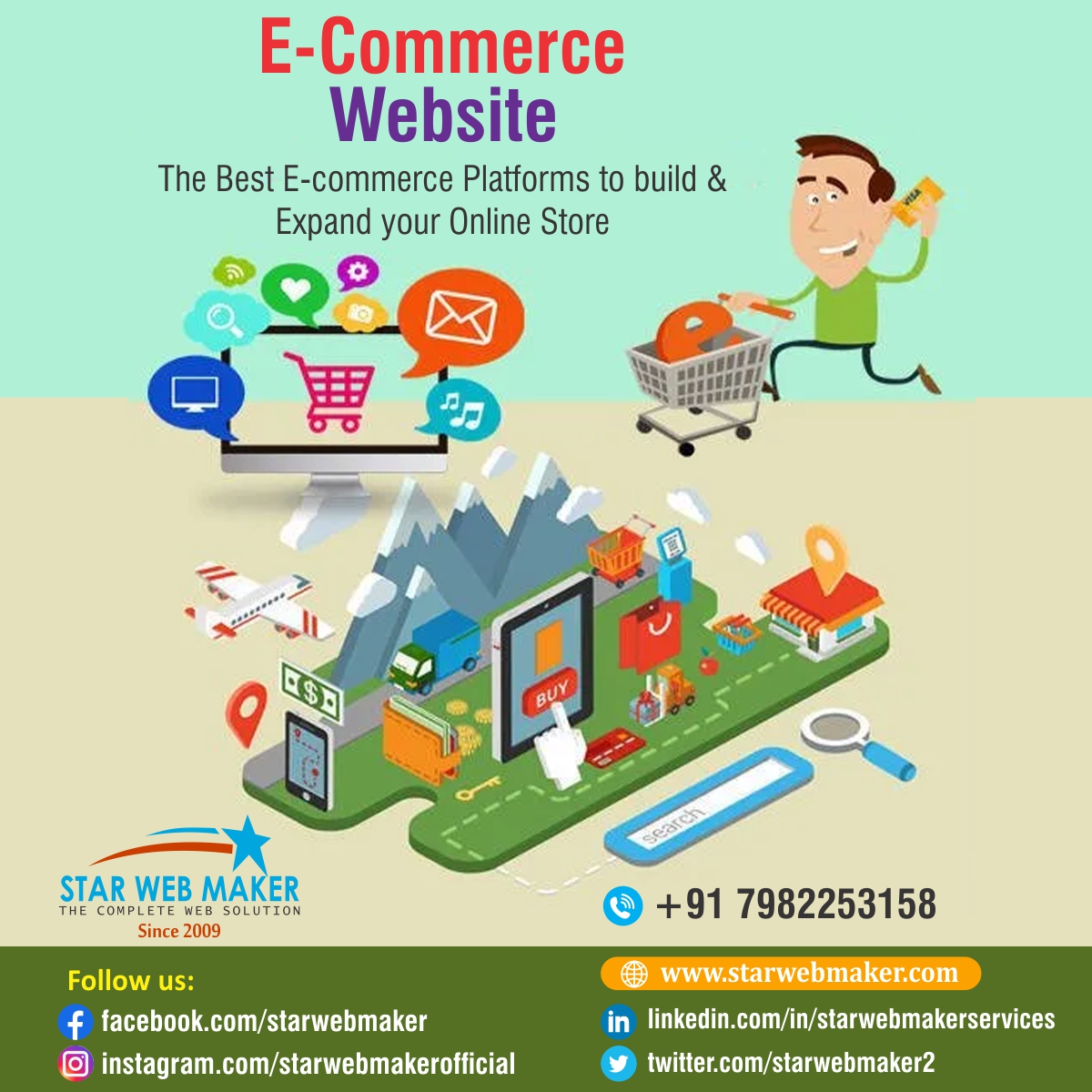 StarWebMaker2's tweet image. Build your ecommerce website however you like, customize every part of it — it’s yours. #Star_Web_Maker has everything you need to build and grow an #ecommerce_website. #Ecommerce_website_design involves creating and launching a virtual store to sell products.