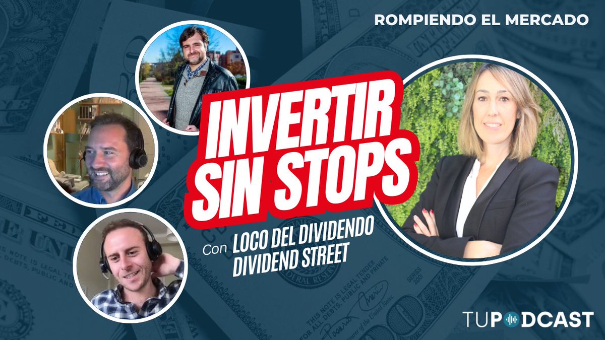 tupodcast_es's tweet photo. 🤑 ¿Invertir en sólo en DIVIDENDOS o compaginar con otras estrategias?  Descúbrelo en el episodio 2x12 de #RompiendoElMercado con @LocodlDividendo y Felipe y Fernando de @DividendStreet. 

CC: || @LauraGuzmanV 
https://t.co/h1OhAuNcaT https://t.co/Xkeai4bhrq