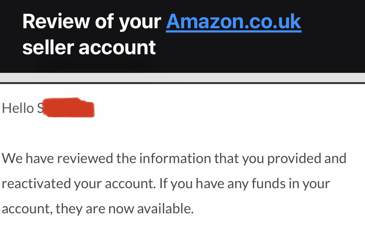 ecomdigits's tweet image. AFTER BEING BANNED FOR 2 YEARS, MY AMAZON SELLER ACCOUNT JUST GOT REACTIVATED…

TODAY IS A GREAT DAY

GASSED TO GET BACK GRINDING🛠️