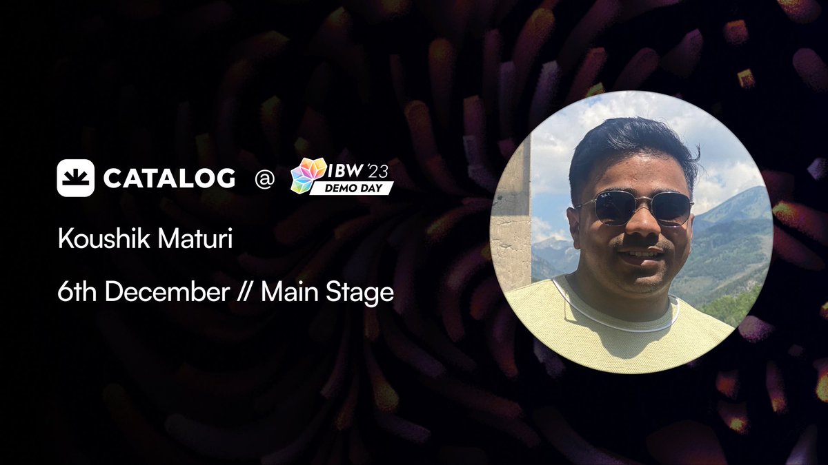 Catalog (@catalogfi) on Twitter photo Excited to have <a href="/sivakoushik/">Romeme.eth "(💙,🧡)"🛸"(L3, ❄️)(layer3.wallet)</a> showcasing Catalog at <a href="/IBWofficial/">India Blockchain Week (IBW) Conference | 2-3 Dec</a> on Demo Day! 🚀
Tune in for a live demo and an exclusive look at our latest developments. For those who can't make it, we've got you covered - the session will be recorded! Excited to have <a href="/sivakoushik/">Romeme.eth "(💙,🧡)"🛸"(L3, ❄️)(layer3.wallet)</a> showcasing Catalog at <a href="/IBWofficial/">India Blockchain Week (IBW) Conference | 2-3 Dec</a> on Demo Day! 🚀
Tune in for a live demo and an exclusive look at our latest developments. For those who can't make it, we've got you covered - the session will be recorded!