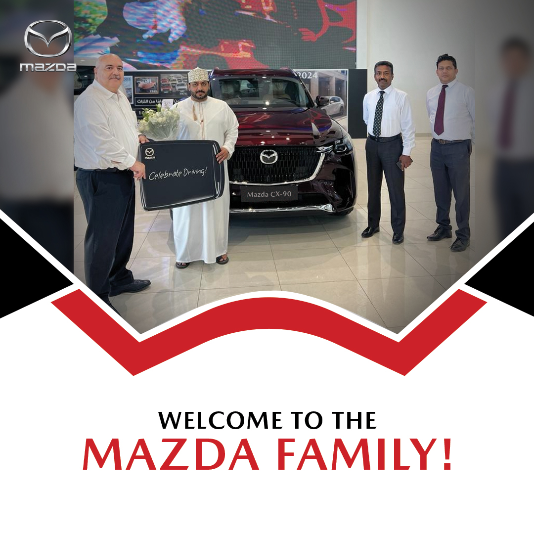 Welcome to the Mazda Family with your new CX-90! We're thrilled to accompany you on every smile-filled mile.

#MazdaCX90 #Mazda #Oman #MazdaSUV #drivemazda #Muscat #mazdasafety #MazdaExperience #Mazdaperformance #MazdaTech #MazdaJourney #MazdaCX90MHEV #CX90 #powerfulcar