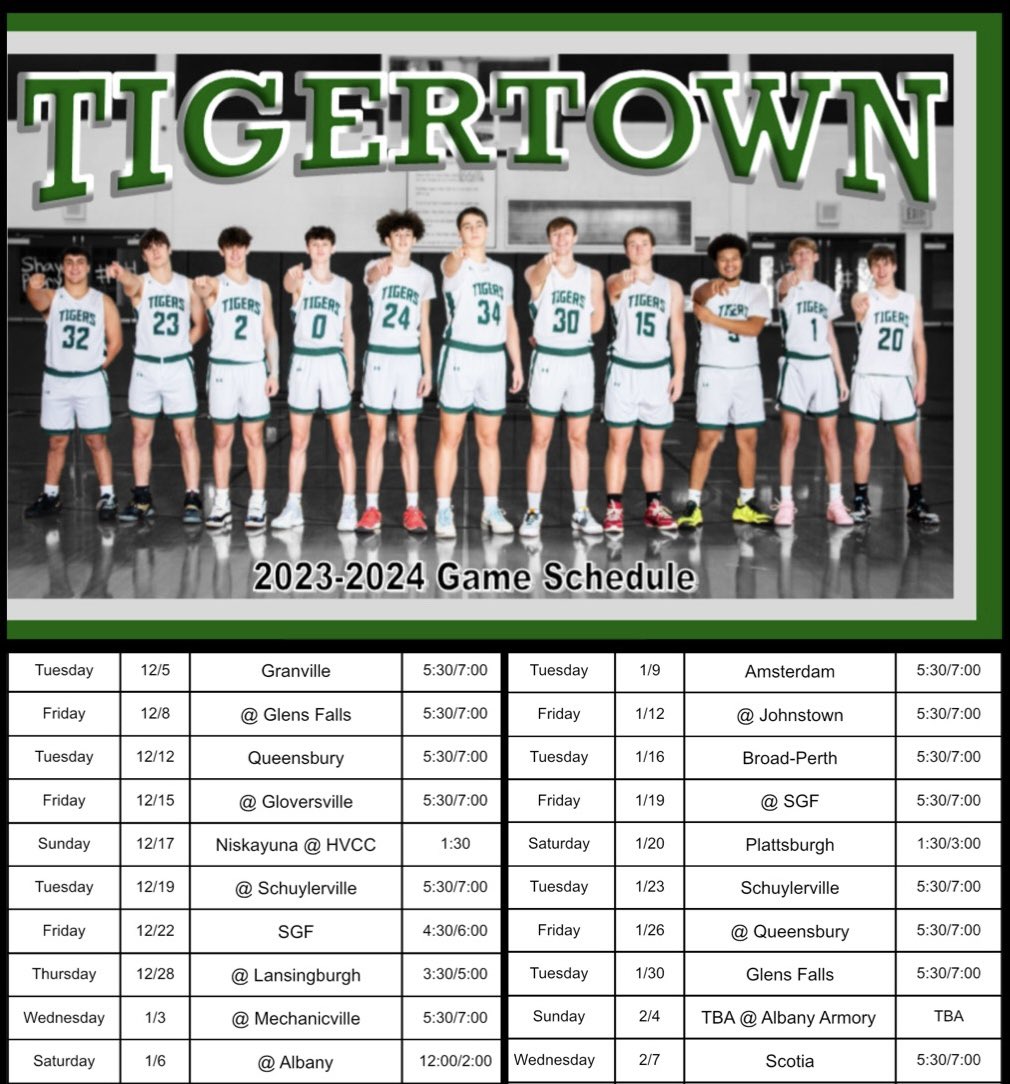 Game Day in TIGERTOWN!  
2023-2024 schedule