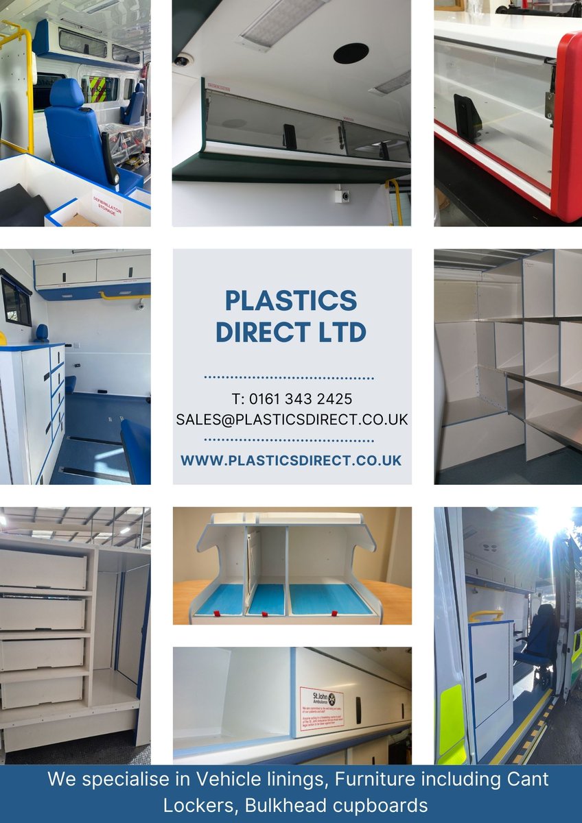 PlasticsDirect's tweet image. Plastics Direct Ltd have been manufacturing bespoke ambulance parts for many years, working closely with
@vcs_vehicle and @NHSuk , These products range from @VEKA_plc  lockers, vehicle liners and doors cards just to name but a few. @OFFICIALWMAS @EMASNHSTrust