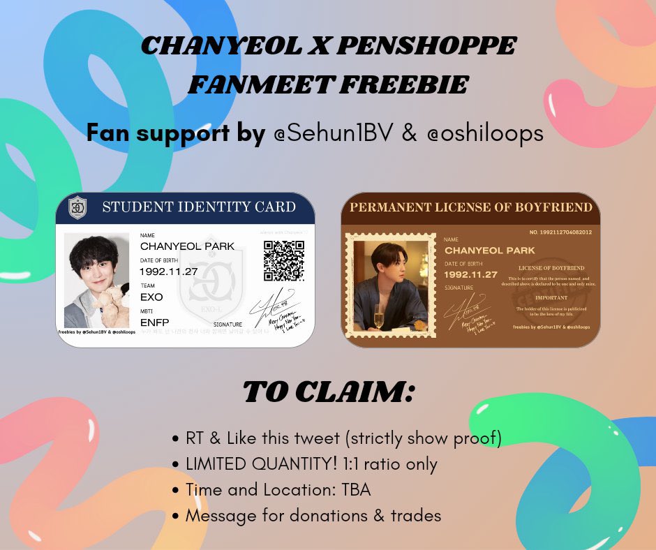 oshiloops's tweet photo. CHANYEOL X PENSHOPPE Fanmeet Freebies! 🍒

- Fan support by @Sehun1BV &amp; @oshiloops 🩷
- RT and Like to claim! (strictly for ones with proof bc we were mobbed last EXO-SC fanmeet)
- Following is optional
- Open for trades &amp; donations!

See you on December 16, everyone! 🍒✌️ https://t.co/c4aEu9W5F2