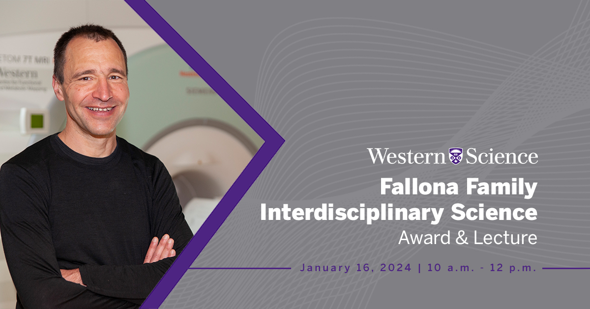 Join #WesternU Science for our celebration of #interdisciplinaryresearch at the Fallona Family Interdisciplinary Science Award & Lecture on January 16, featuring a keynote address by Jörn Diedrichsen. Attend in person or watch from anywhere online! uwo.ca/sci/research/e…