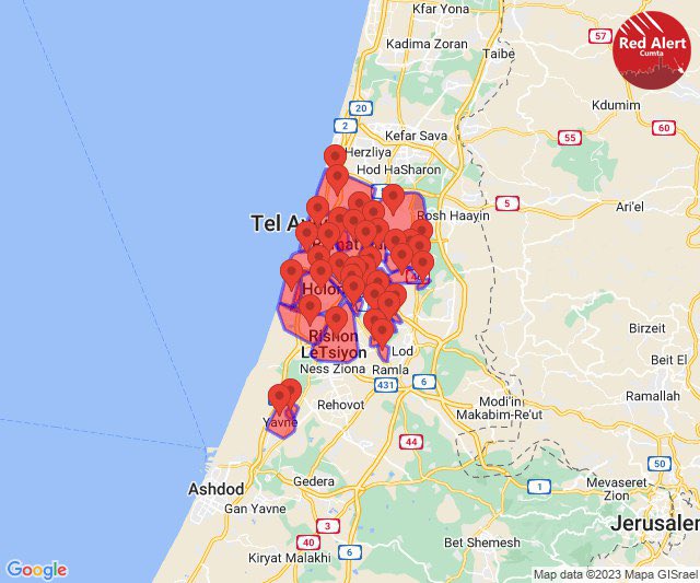 #BREAKING: Tel Aviv is under attack. Hamas just fired a massive barrage of rockets at central Israel.