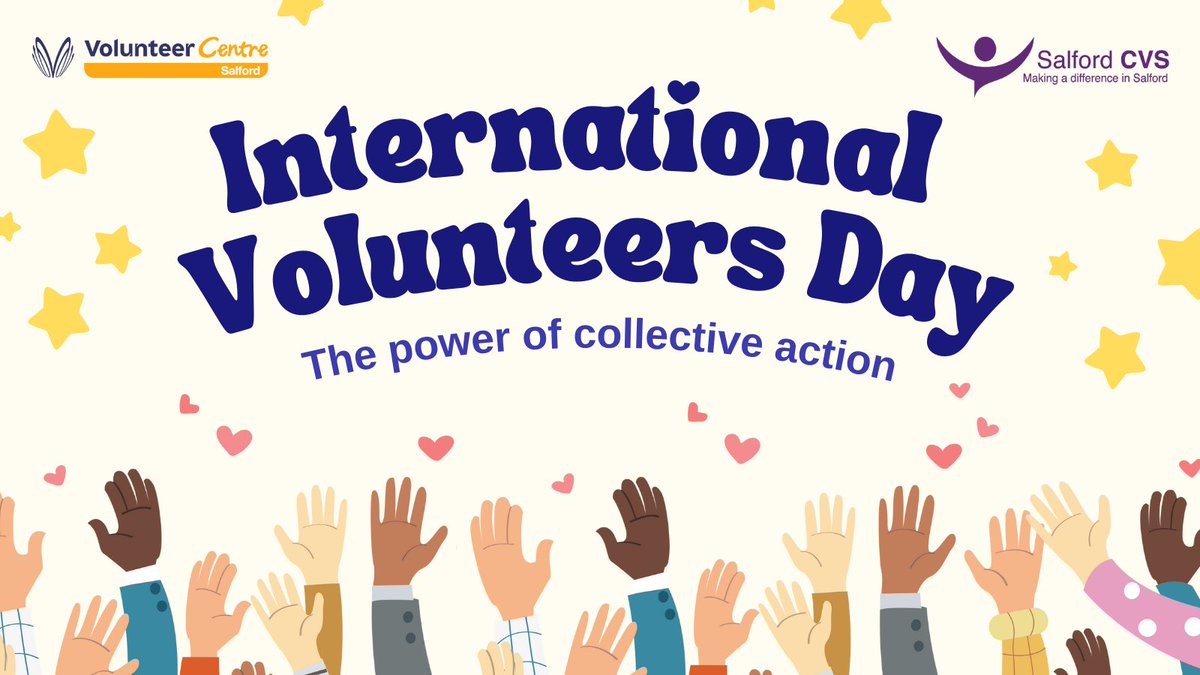 It's #InternationalVolunteersDay and we'd like to say a massive thank you to all of the wonderful volunteers in #Salford making a difference!🌟 In 2021, 61,828 volunteers gave 210,299 hours of their time per week!⏰ Read our volunteer stories here: lght.ly/h76g1lb
