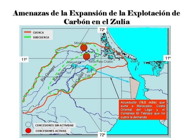 #PorlaVida. El Min. d Energ. y Minas. MINEC, así como el ICLAM destruyen la Vida, Cerraron el Parque Eólico d la Guajira y quieren abrir las minas d carbón en la parroq. Mon. Marcos S. Godoy del Mcipio Mara, afectando ls ríos Socuy, Maché y Cachirí, sus embalses MANUELOTE y TULÉ.