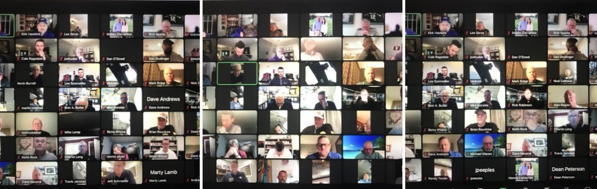 The power of unity! Nothing greater than watching 90+ lives of Baseball Coaches & MLB Scouts all across America gather through Zoom every week for bible study, prayer & learning how to Be and Build disciples of Christ. Love these guys. #exponentialgrowth ⁦
⁦@mikelinch⁩