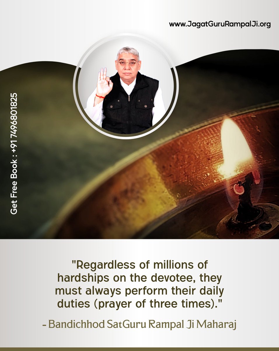 #GodNightMonday 'Regardless of millions of hardships on the devotee, they must always perform their daily duties (Prayer of three time ).' -SantRampalJiMaharaj Youtube channel-