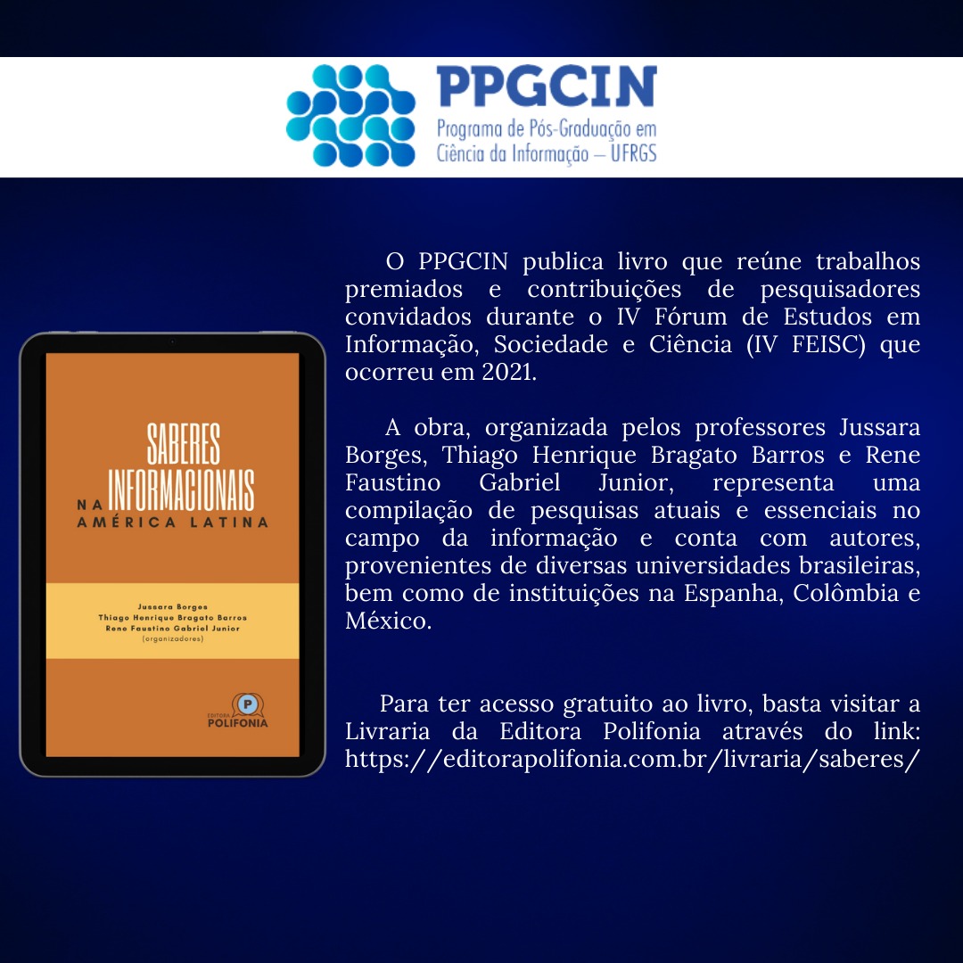 Pós-Graduação em Ciência da Informação UFRGS tweet media