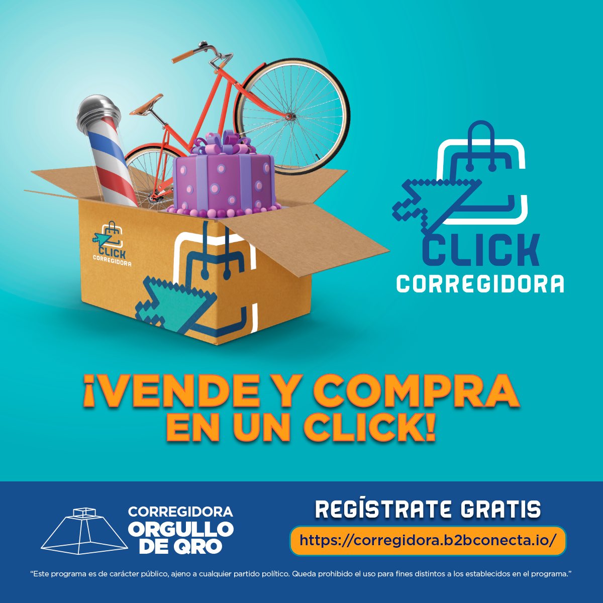 RobertSosaP's tweet photo. ¿A ustedes les gusta comprar en línea? Si es así, sepan que, ahora en #Corregidora tenemos la plataforma #CorregidoraClick donde encontrarán productos de emprendedores y de comercios establecidos en el municipio. Entren a https://t.co/2r8hmN8SlS para conocer las ofertas que tienen para ustedes o también, si les interesa unirse y ofrecer sus productos en esta plataforma gratuita. #ConsumeLocal #Corregidora #OrgulloDeQro