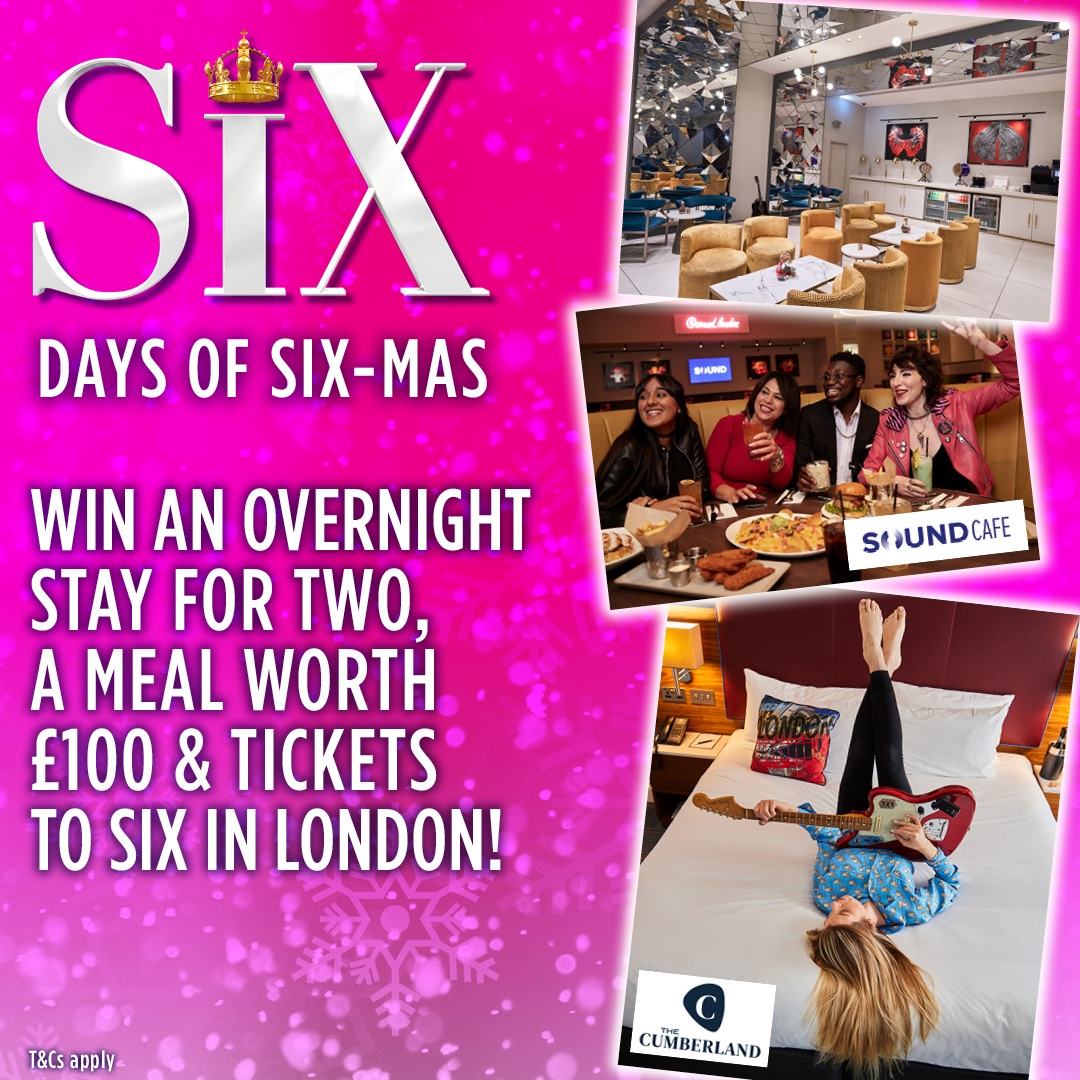 Live your pop-star fantasy on the fifth day of SIX-mas! 🎄Win a pair of tickets to see SIX in London PLUS an overnight stay at The Cumberland including backstage lounge access and £100 for a meal in SOUND cafe! To enter, reply with your favourite pop star! #SIXmas @cumberlandLDN