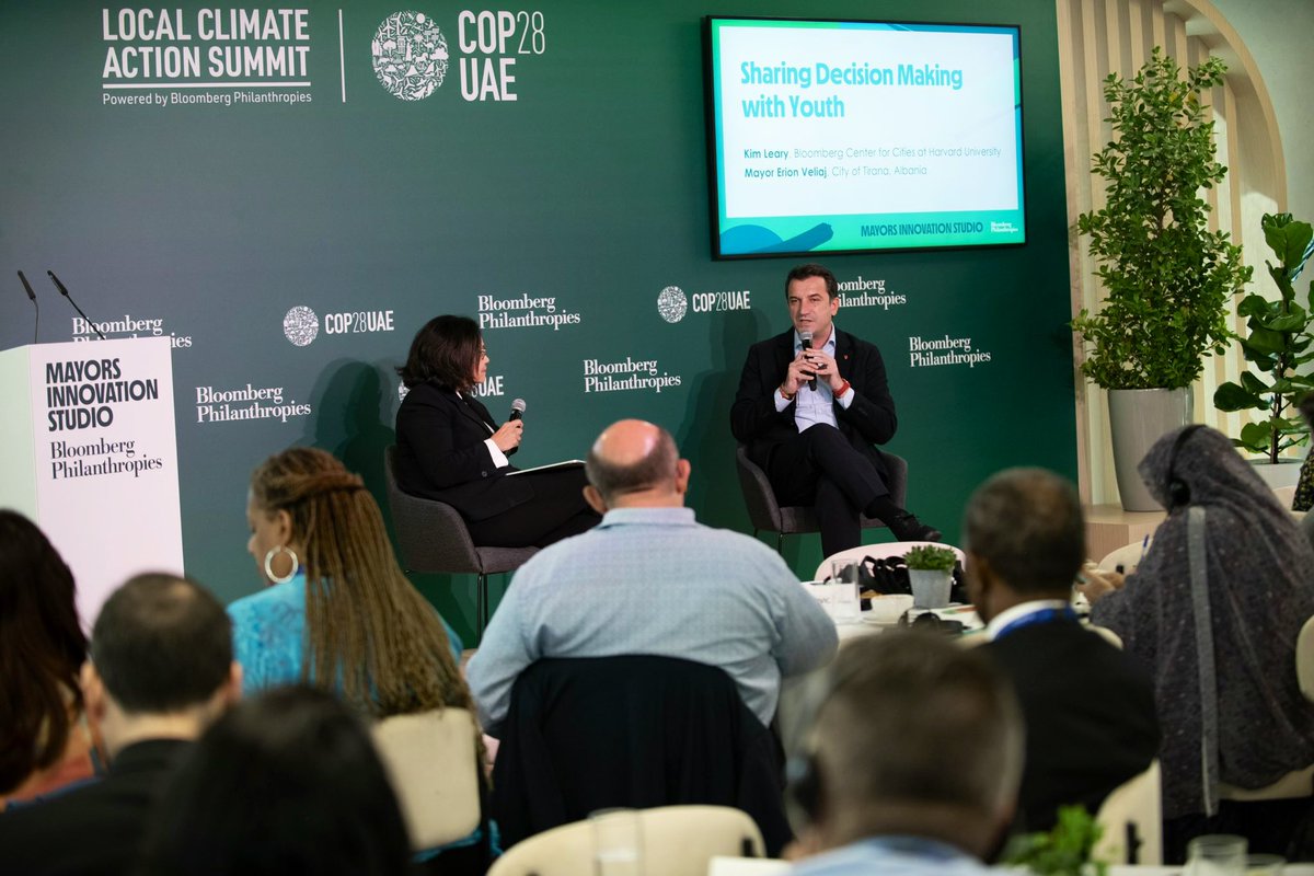 📍 COP28

Exciting news the launch of #YouthClimateActionFund by @BloombergDotOrg 

Hats off to mayor @erionveliaj for consistently endorsing youth empowerment and leading the way in promoting shared decision-making for a sustainable Tirana! 🌍🌱

#LocalLeadership