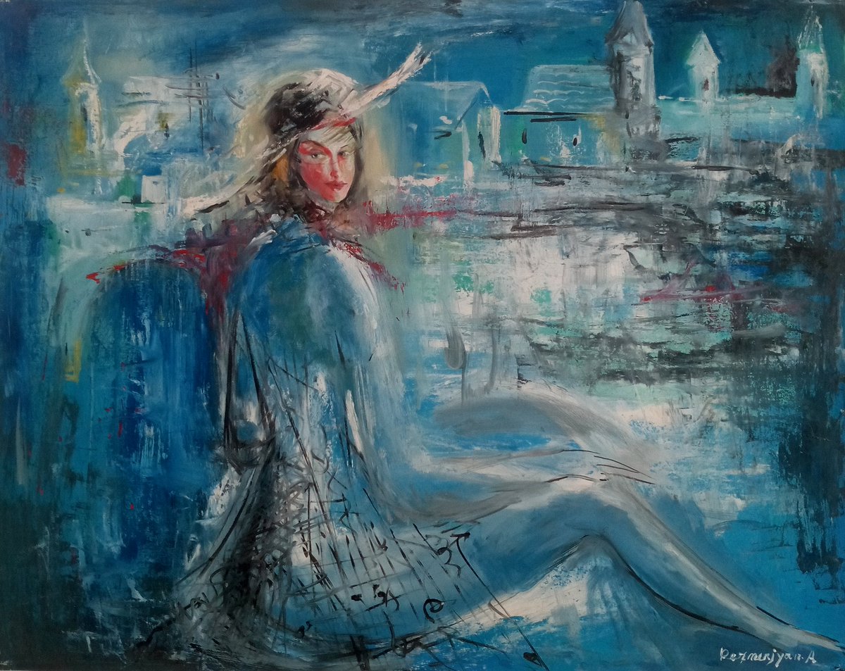 🎨Blue Dream, 2020 | oil on paper | 88x70cm