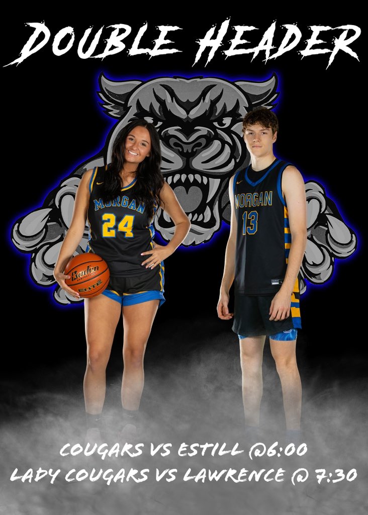 BackingthePride's tweet photo. #GameDay #DoubleHeader #Cougars #LadyCougars 🏀🏀 https://t.co/sChhilc2do