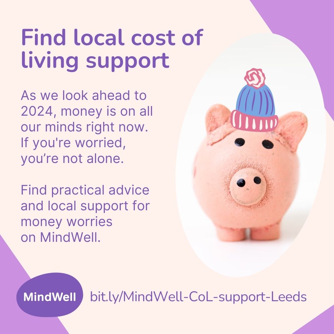BeingYouLeeds's tweet photo. Facing challenges with the #CostOfLiving? Delve into the resources on the #MindWell website for links to services, websites, and organisations that can assist in managing your finances. Click here for support: https://t.co/5hFYQuUs1v #Leeds #Support #Advice #MoneyWorries https://t.co/njkmTpjJ8q