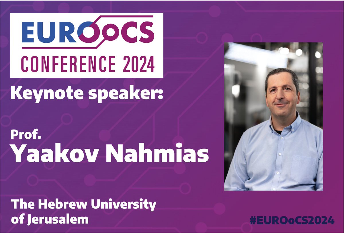 📣We are honored to welcome Prof. @YaakovNahmias from the Hebrew University of Jerusalem (HUJI) (Israel) as a Keynote Speaker for the #EUROoCS2024 Annual Conference. The <a href="/euroocs/">EUROoCS</a> Conference takes place in Milano from 3-5 July 2024: euroocs.eu/annual-meeting #OoC #3Rs #microfluidic