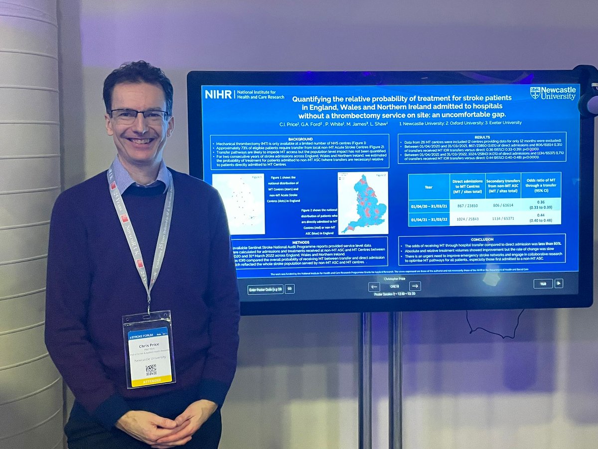 And now Prof Chris Price presenting work about access to thrombectomy #uksf2023